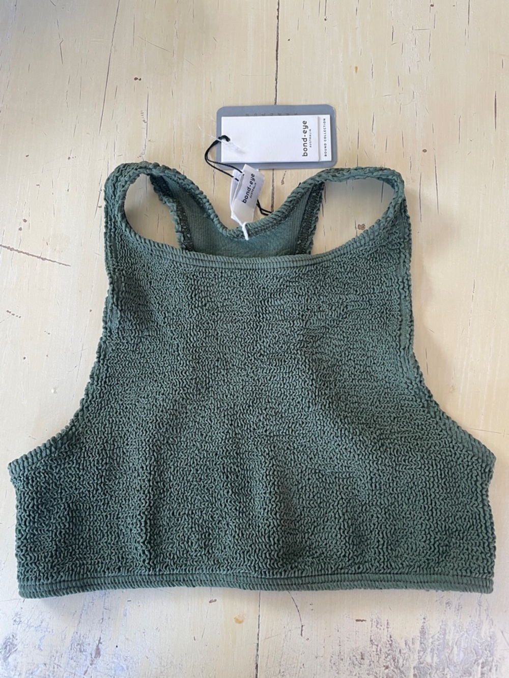 bond-eye Olive Green Sydney  Racerback Bikini crop Top